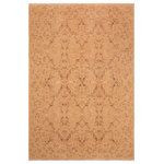 Bareens Designer Rugs - Bohemien Ziegler Rosaura Tan Brown Hand-Knotted Wool Rug - 6'0'' x 9'1'' - Enhance the ambiance of your home with this magnificent Persian-influenced Turkish hand-knotted rug made by skilled artisans capable of creating the most exceptional vegetable dyes and hand-spun wool. This exquisite handmade rug is a one-of-a-kind Peshawar Kafkaz, otherwise identified as Chobi, Chobi Peshawar, Oushak, or Ziegler rug. These handmade rugs are crafted in Pakistan utilizing superior-quality wool imported from Australia, New Zealand, and Korea in two types of weaves: the Persian weave and the Mori weave. This rug is meticulously crafted by hand using the finest natural vegetable dyes extracted from local plants. The artisans use a blend of hand-spun local and fine merino wool, resulting in a rug with a compelling texture, higher lanolin content, and longer staple. The artisans occasionally incorporate natural or artificial silk into the pile to enhance specific motifs. The finished product is an awe-inspiring execution of flawless design and an understated palette that exudes elegance.