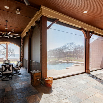 Exterior Motorized Screens For Traditional Home