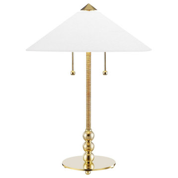 Hudson Valley Lighting L1395 Flare 2 Light 24" Tall Buffet Table - Aged Brass