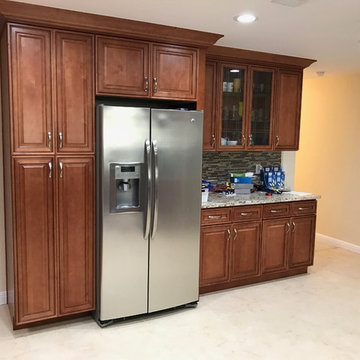 Relocated fridge and Pantry