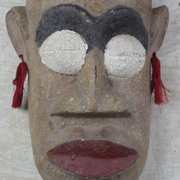 Handmade Queen and Warrior Ashanti wood mask - Ghana