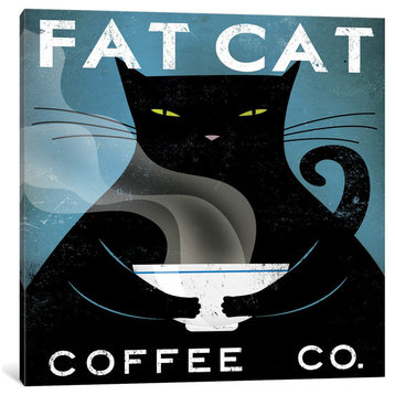 "Cat Coffee no City Gallery" by Ryan Fowler, 26x26x1.5"