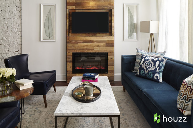Transitional Living Room by Ferrarini & Co. Kitchens & Interiors
