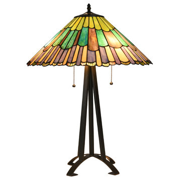 Chloe Lighting Landry Tiffany-Style 3-Light Table Lamp 20" Shade