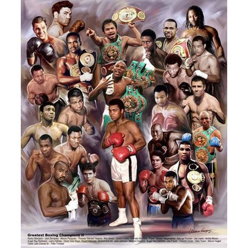 Great Boxing Champions II, 25 Legends by Wishum Gregory, 24"x20"