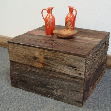 Reclaimed Barn Board Cube Table