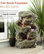 22" Tall Outdoor 3-Tier Rock Waterfall Fountain with LED Lights