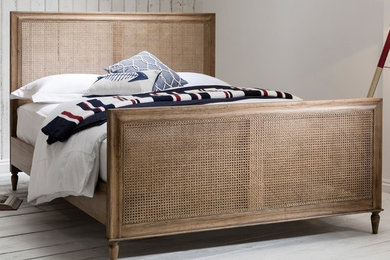 Hand-Woven Wooden Bed