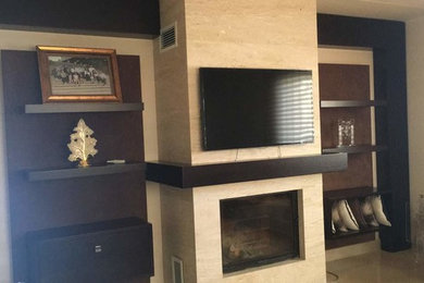 Living room - modern living room idea in Edmonton
