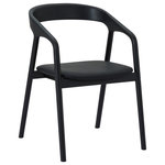 Armen Living - Apache Black Oak Wood and Faux Leather - Presenting the Apache Black Oak Wood and Faux Leather Dining Chairs - a captivating chair designed to infuse modern elegance into your indoor dining experience. These contemporary dining chairs seamlessly blend style and functionality, making them a versatile addition to your dining room, kitchen, or as accent pieces in any indoor space. Crafted with meticulous attention to detail, the Apache chairs showcase a sophisticated blend of Black Oak Wood and Faux Leather, creating a sleek and timeless aesthetic. This upholstered dining chair design provides both comfort and style, making it an ideal choice for long dinners or entertaining guests. Whether you're looking to refresh your dining room chairs or seeking chic seating options for your kitchen, the Apache Black Oak Wood and Faux Leather Dining Chairs stand out as a statement piece. The contemporary design ensures they seamlessly integrate into various interior styles, elevating the ambiance of any space, creating a cohesive and inviting atmosphere. The versatility of these chairs extends beyond the dining room; they make for stylish additions as vanity chairs or accent pieces, enhancing the aesthetic appeal of any room. Transform your indoor spaces with the Apache Black Oak and Wood Dining Chairs, where every element is thoughtfully crafted to balance contemporary design with comfort.