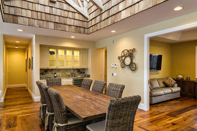 Example of a beach style dining room design in Miami
