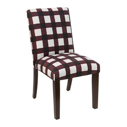 Universal Lighting and Decor - Main Street Buffalo Square Holiday Red Fabric Dining Chair - Bar Stools And Counter Stools