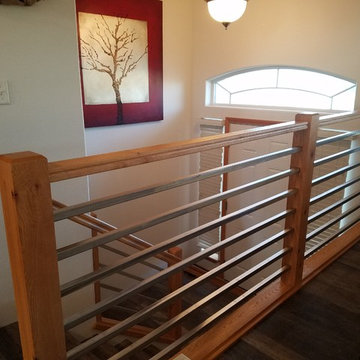 Circle Sawn Rustic Red Oak & Stainless Steel