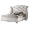 Coaster Barzini Wingback Tufted Velvet Upholstered Eastern King Bed in White