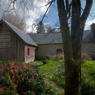 Extension garage bois sur longère