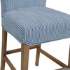 Milton Fabric Bar/ Counter Stool, Blue Stripes, Counter Stool, Fabric