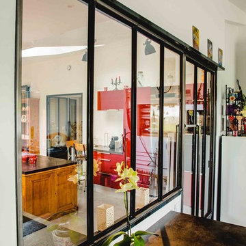 Conception réalisation d'une verrière et porte double verrière, sur mesure, réal