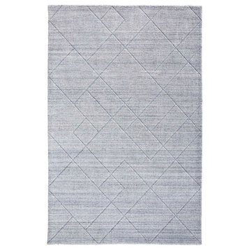 Weave & Wander Tatem Minimal Viscose Rug, Blue/Gray, 2' X 3'