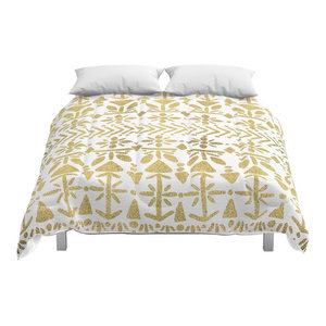 Society6 Abstract Cat Comforter Contemporary Comforters And