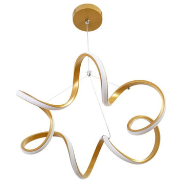 White/Gold Aluminum Chandelier With 3 color LED Technology