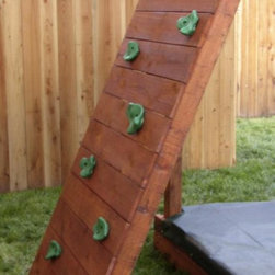 Swing Set Additions - 6 ft Redwood Rock Climbing Wall - Kids Playsets And Swing Sets