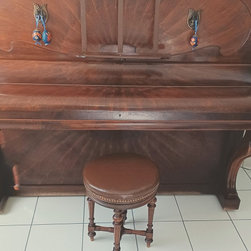 Tabouret de piano en cuir - Armchairs And Accent Chairs