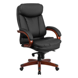 Flash Furniture High Back Black Leather Executive Swivel Office Chair With Synch - Office Chairs
