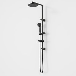 Caroma Urbane Multifunction Rail Shower with Overhead - Black - Shower Heads and Body Sprays