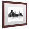 Watson 'Montgomery Alabama Skyline BG-1' Art, Wood Frame, 16"x20", White Matte