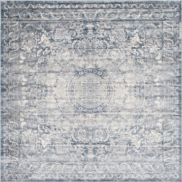 Transitional Cottage 7' Square Lakeside Area Rug