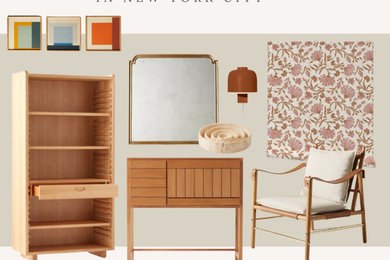 Inspiration for a mid-century modern entryway remodel in New York