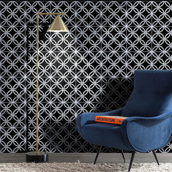 Moroccan Mosaic & Tile House - 8"x8" Amlo Handmade Cement Tile, Black ,Gray , Set of 12 - Wall And Floor Tile