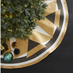 Trina Printed Tree Skirt | CB2 - Outdoor Holiday Decorations