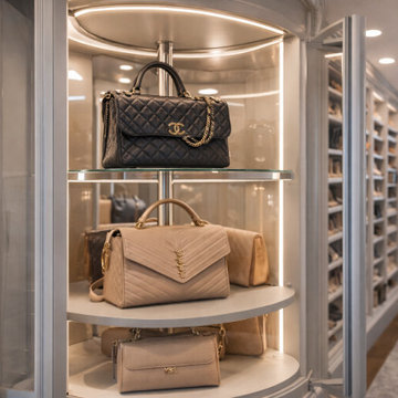 Glass Display Cabinet for Designer Handbags