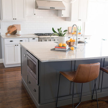 Transitional White and Gray Kitchen