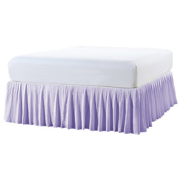 18" Pleated Bed Skirt, Lavender Fog, Queen