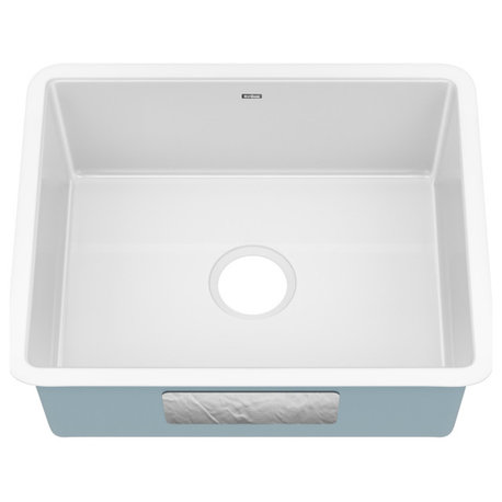 Pintura 21" Undermount Stainless Steel Kitchen Sink, Enameled, White