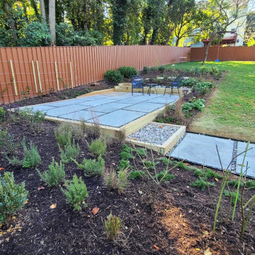 Conservation garden and concrete paver patio installation