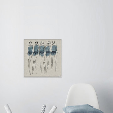 "Blue Bottoms II" Floater Framed Painting Print on Canvas