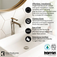 Karran 1-Hole 1-Handle Vessel Faucet With Pop-Up Drain, Chrome