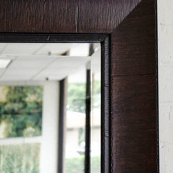 Thick border brown framed mirror - Wall Mirrors