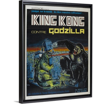 "King Kong Vs. Godzilla (1963)" Floating Frame Canvas Art, 20"x26"x1.75"