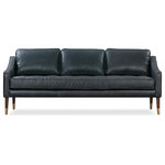 Kardiel - Brando Leather and Fabric Sofa, Black - CLASSY BUT NOT FUSSY