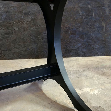 Reclaimed Elm Table with Reardon Leg Base