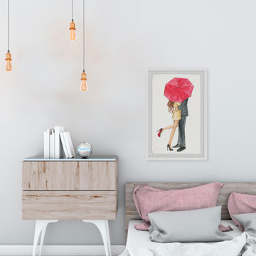 "Love in the Air Valentine’s Day" Framed Painting Print