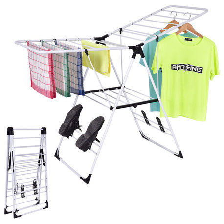 Costway Laundry Clothes Storage Drying Rack Folding Dryer Hanger Heavy Duty