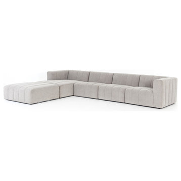 Langham Channelled 4-Piece Sectional - Left Arm Facing With Ottoman
