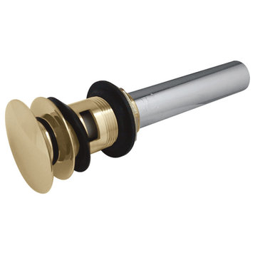 Fauceture Push Pop-Up Drain With Overflow, Polished Brass