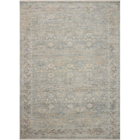 Angela Rose x Loloi Blake Sky / Beige 7'-10" x 7'-10" Round Area Rug