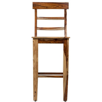 Porter Designs Taos Solid Sheesham Wood Ladderback 30" Bar Chair